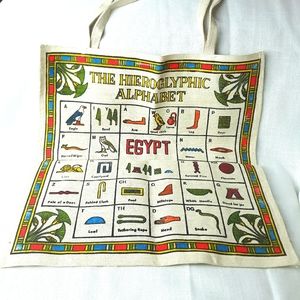 VTG Egyptian hieroglyphics market bag